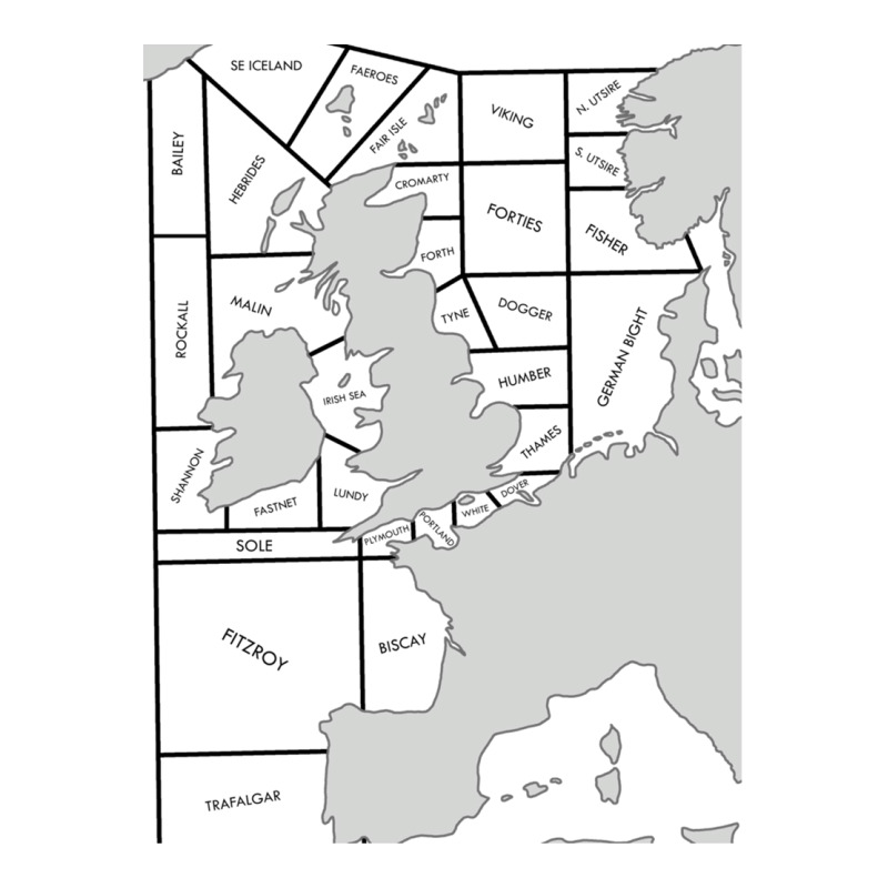 Shipping Forecast Uk Map - Labelled Sticker | Artistshot