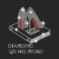 Holy Bible Stand On His Word Rhinestone Funny Christian T Shirt Ladies Fitted T-shirt | Artistshot