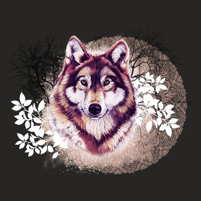 Wolf In Winter, Wolf In Winter Vintage, Wolf In Winter Art, Wolf In Wi Ladies Fitted T-shirt | Artistshot