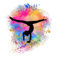 Girls Rainbow Gymnastics Female Gymnast Silhouette Handstand T Shirt V-neck Tee | Artistshot