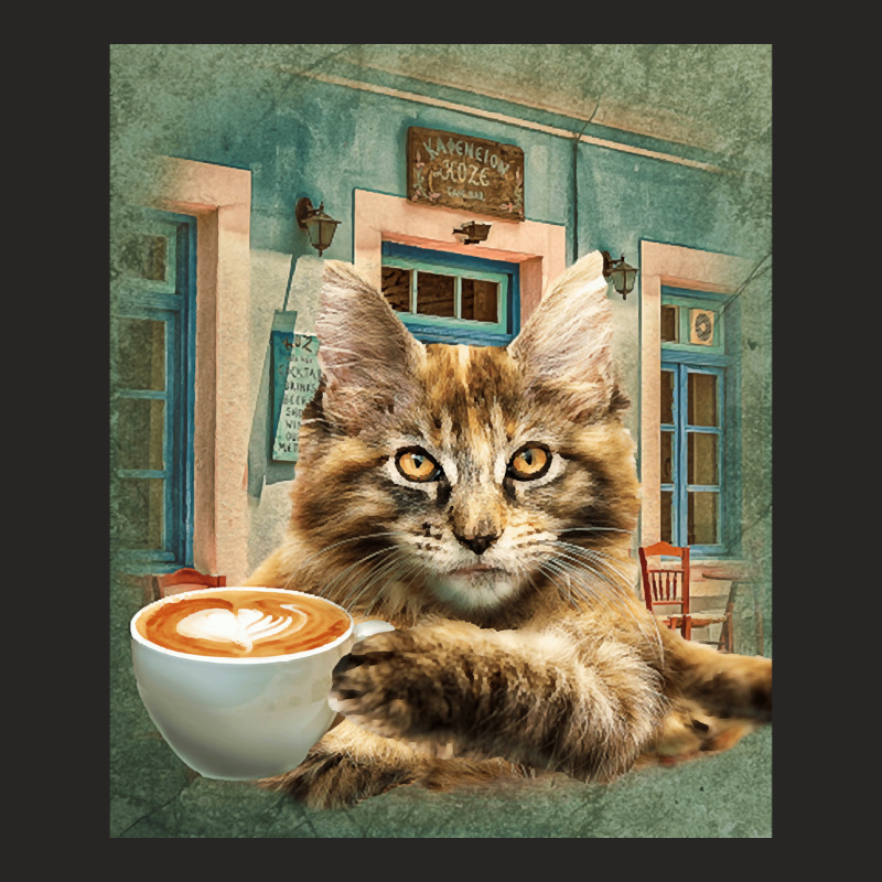 Maine Coon Cat, Maine Coon Cat Art, Maine Coon Cat Painting, Maine Coo Ladies Fitted T-Shirt by cm-arts | Artistshot