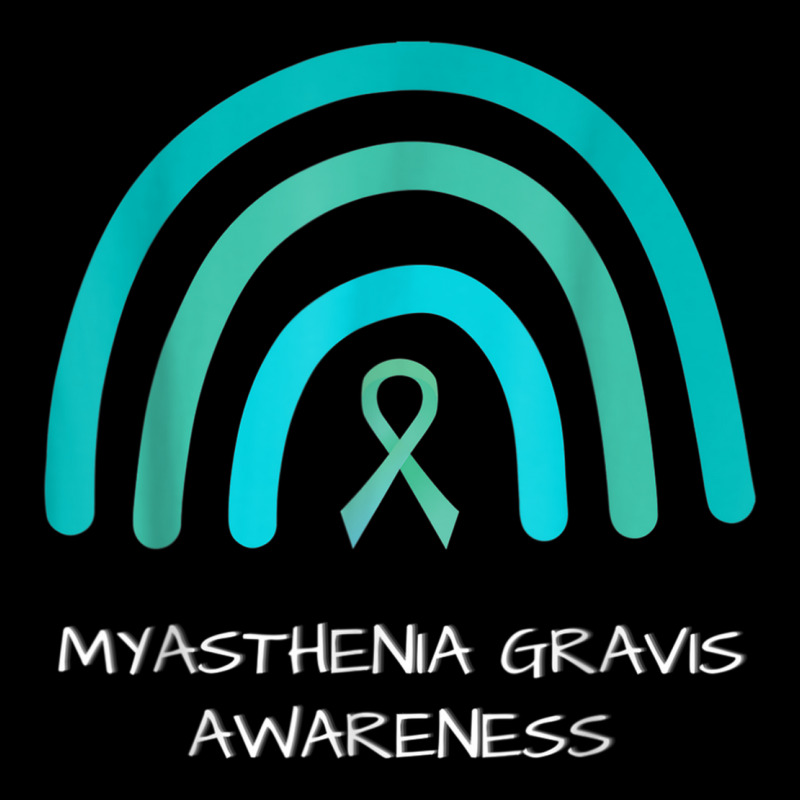 Teal Rainbow Ribbon Myasthenia Gravis Awareness Support Fleece Short | Artistshot