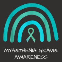 Teal Rainbow Ribbon Myasthenia Gravis Awareness Support Champion Hoodie | Artistshot