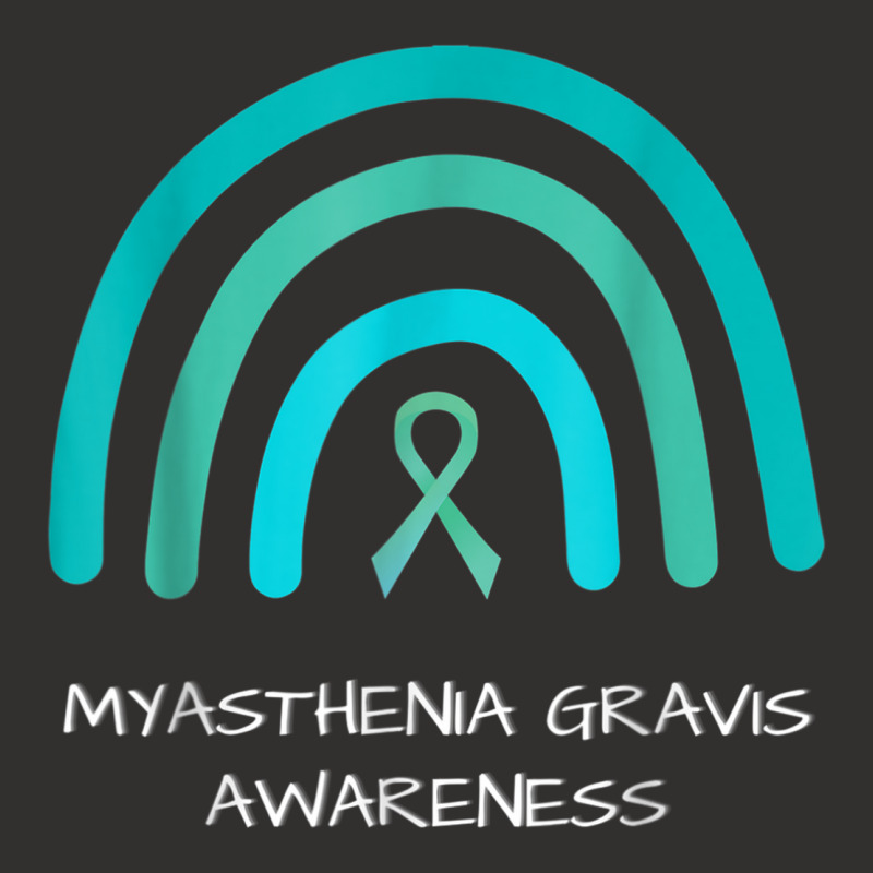 Teal Rainbow Ribbon Myasthenia Gravis Awareness Support Champion Hoodie | Artistshot