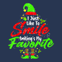 Smiling Is My Favorite Cute Christmas Elf Matching Family Ladies Denim Jacket | Artistshot