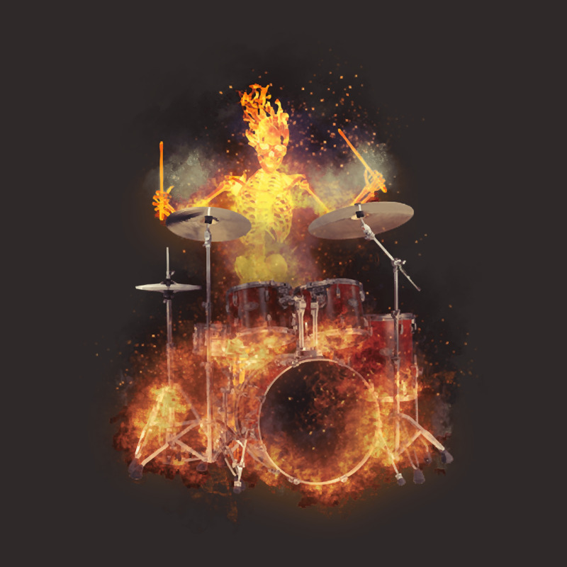 Flaming Skeleton Drummer Set 1, Flaming Skeleton Drummer Set 1 Art, Fl Racerback Tank | Artistshot