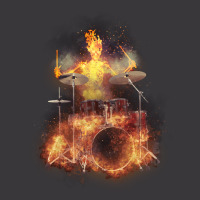 Flaming Skeleton Drummer Set 1, Flaming Skeleton Drummer Set 1 Art, Fl Ladies Curvy T-shirt | Artistshot