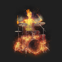 Flaming Skeleton Drummer Set 1, Flaming Skeleton Drummer Set 1 Art, Fl Ladies Polo Shirt | Artistshot