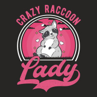 Crazy Raccoon Lady, Crazy Raccoon Lady Art, Crazy Raccoon Lady Vintage Ladies Fitted T-shirt | Artistshot