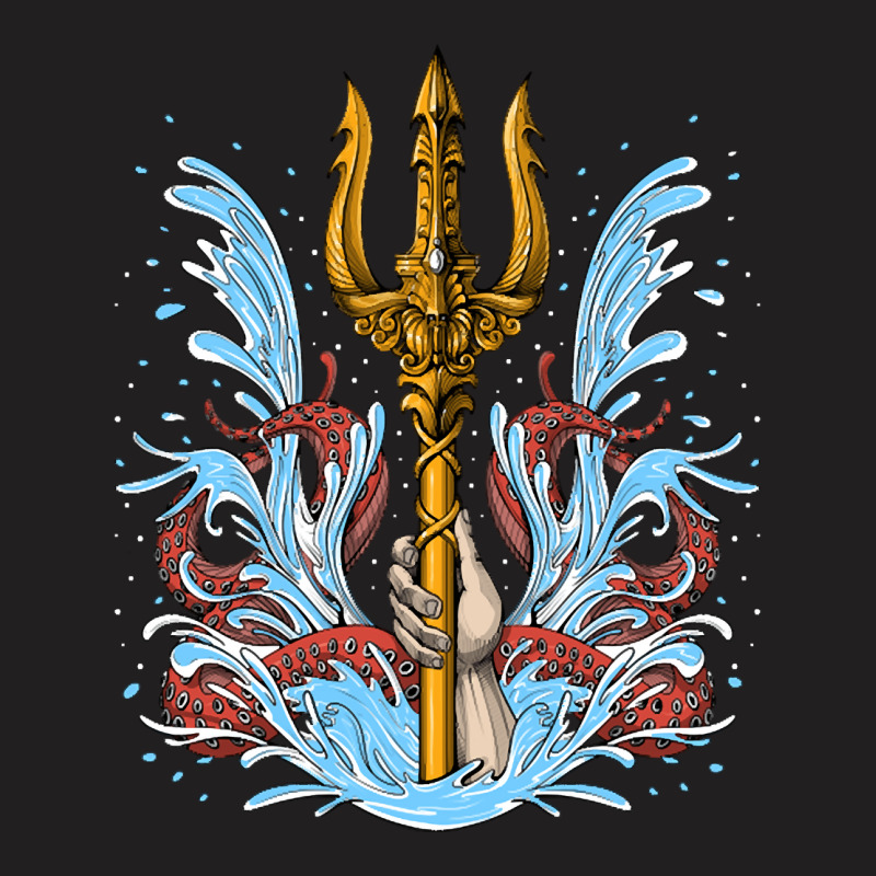 Poseidon Trident, Poseidon Trident Painting, Poseidon Trident Vintage, T-shirt | Artistshot