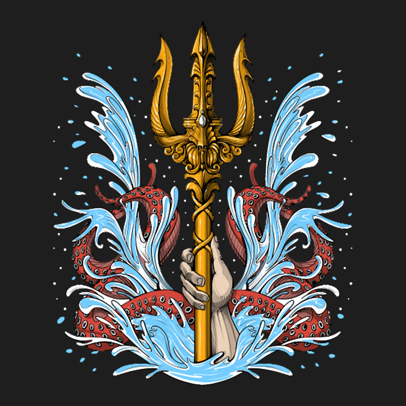 Poseidon Trident, Poseidon Trident Painting, Poseidon Trident Vintage, Classic T-shirt | Artistshot