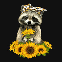 Sunflower Raccoon Lady, Sunflower Raccoon Lady Painting, Sunflower Rac Baby Bibs | Artistshot