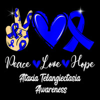 Ataxia Telangiectasia Awareness Peace Love Hope Blue Ribbon T Shirt Youth Hoodie | Artistshot