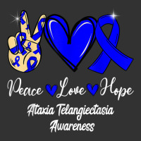 Ataxia Telangiectasia Awareness Peace Love Hope Blue Ribbon T Shirt Baby Bodysuit | Artistshot