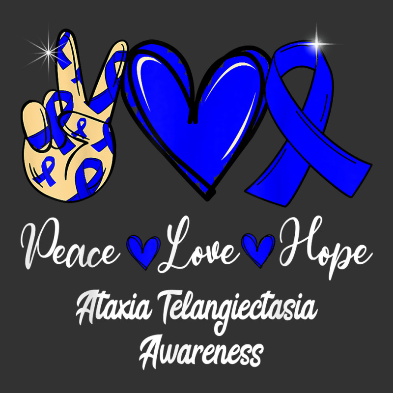 Ataxia Telangiectasia Awareness Peace Love Hope Blue Ribbon T Shirt Baby Bodysuit by leiseyxlmorit | Artistshot