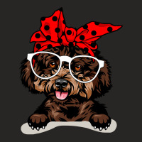 Poodle Dog Cute Poodle Christmas Red Plaid Headband And Glasses 138 Ladies Fitted T-shirt | Artistshot