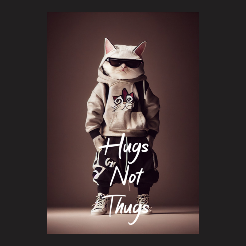 Hugs Not Thugs  Cool Cat T-shirt | Artistshot