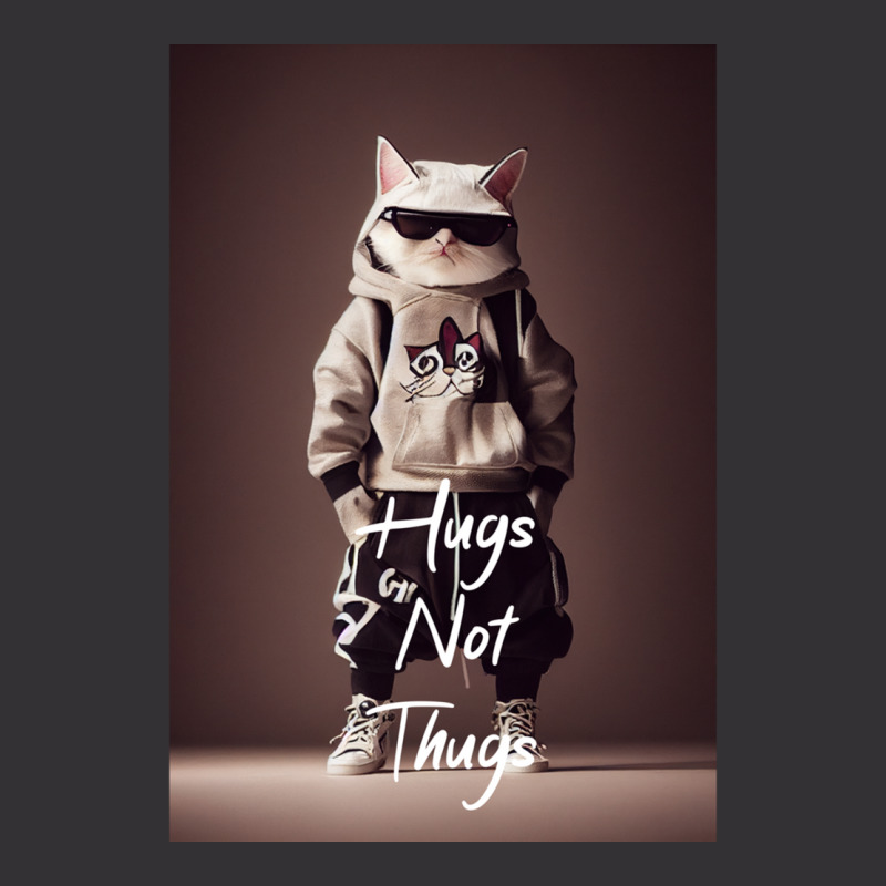 Hugs Not Thugs  Cool Cat Vintage Hoodie | Artistshot