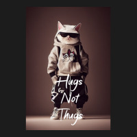 Hugs Not Thugs  Cool Cat Hoodie & Jogger Set | Artistshot