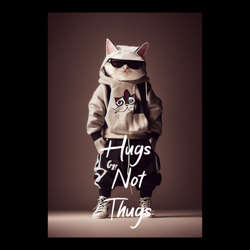 Hugs Not Thugs  Cool Cat Fleece Short | Artistshot