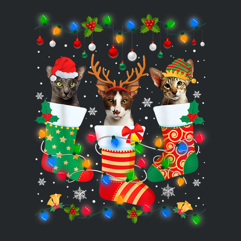 Cute Oriental Cat Kitten Christmas Socks Xmas T Shirt Crewneck Sweatshirt | Artistshot