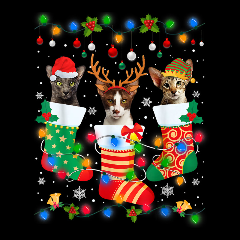 Cute Oriental Cat Kitten Christmas Socks Xmas T Shirt Zipper Hoodie | Artistshot