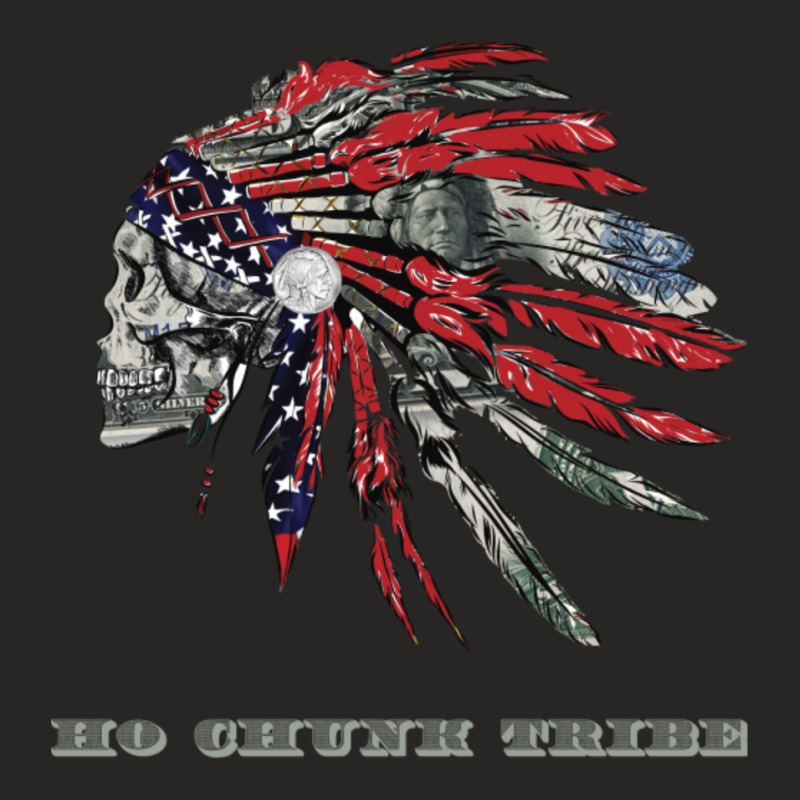 Ho Chunk Native American Indian Flag Money Headress Ladies Fitted T-Shirt by cm-arts | Artistshot