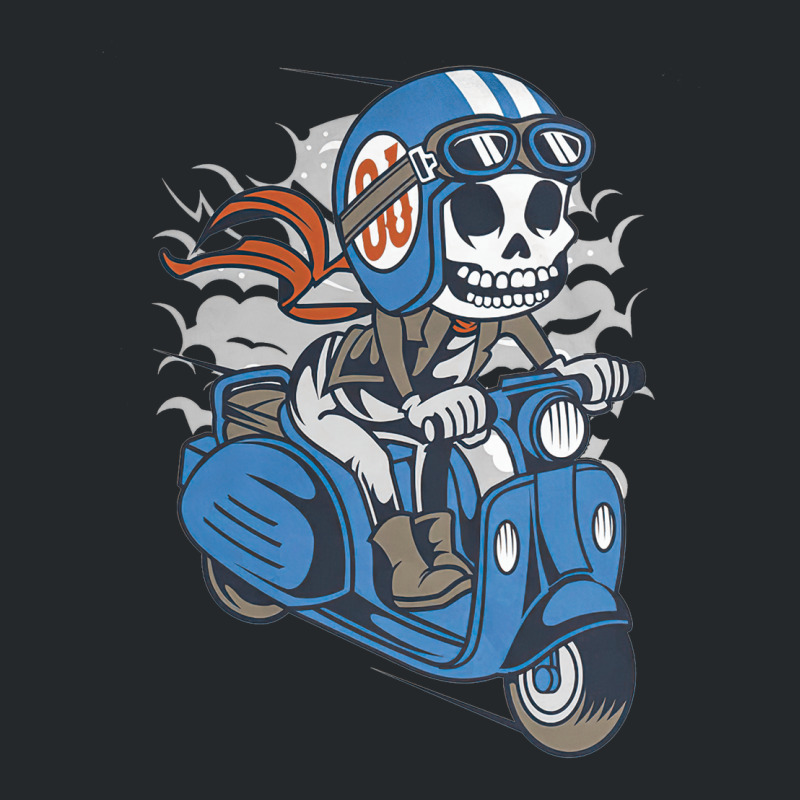 Skull Scooter, Skull, Scooter, Scooter Racing, Funny, Helmet, Motorcyc Crewneck Sweatshirt | Artistshot