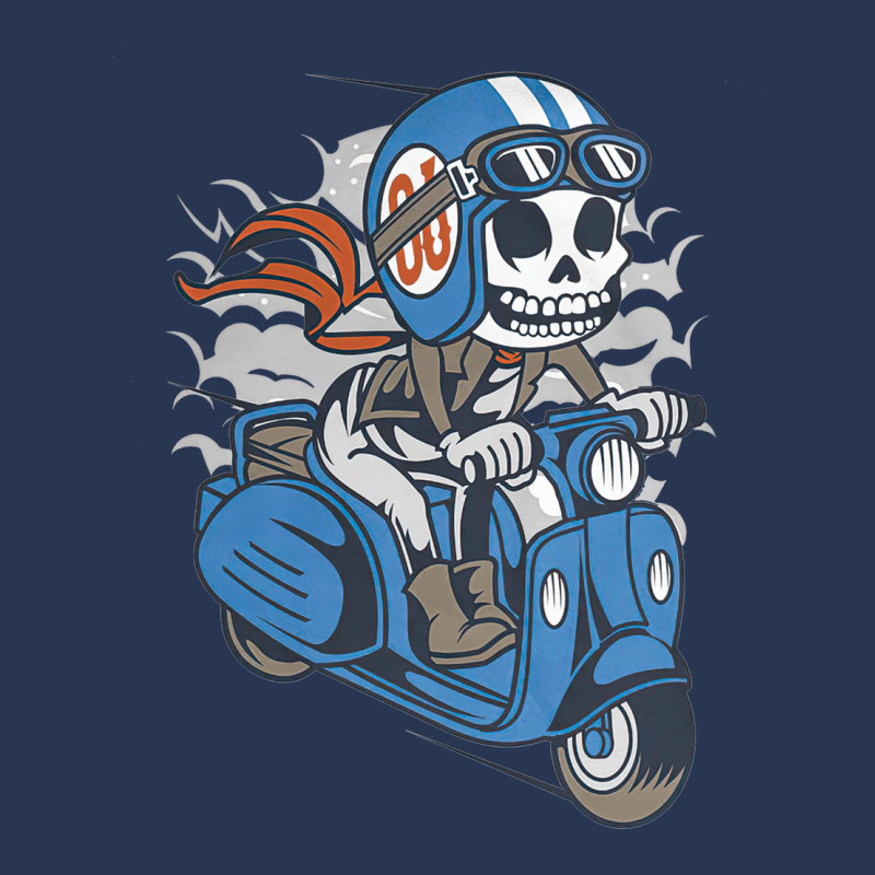 Skull Scooter, Skull, Scooter, Scooter Racing, Funny, Helmet, Motorcyc Men Denim Jacket | Artistshot