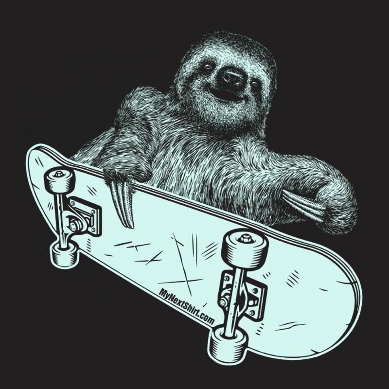 Sloth Riding A Skateboard, Sloth, Riding, Skateboard, Guys Animal, All T-shirt | Artistshot