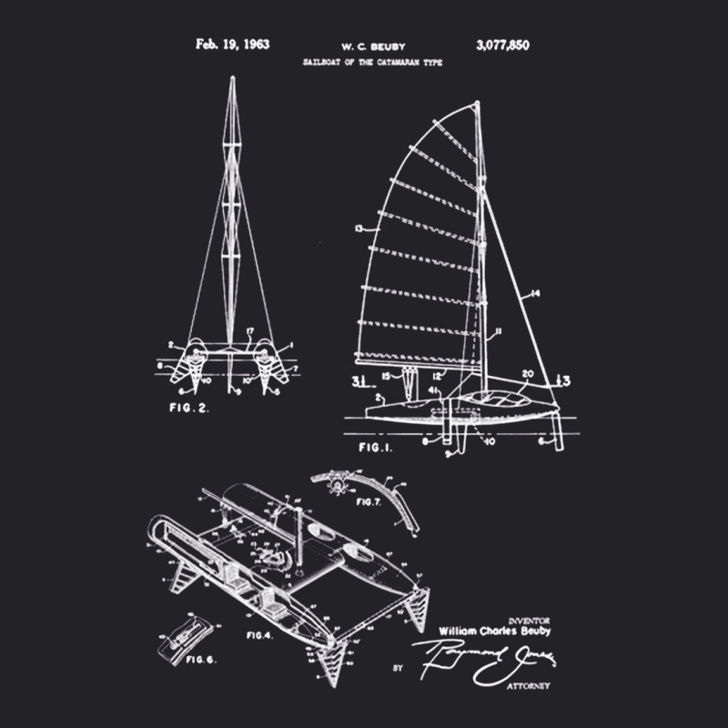 Catamaran Sailboat Patent Print, Catamaran Sailboat Patent, Catamaran, Youth Tee by SHOPUYTY | Artistshot