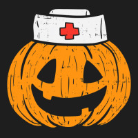 Womens Pumpkin Nurse Funny Scary Halloween Costume Rn Cna Icu Girls Classic T-shirt | Artistshot