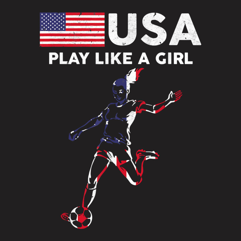 Usa Play Like A Girl Soccer Football Usa Flag T-shirt | Artistshot