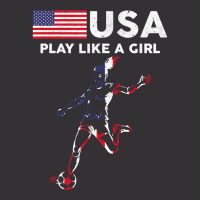 Usa Play Like A Girl Soccer Football Usa Flag Vintage Short | Artistshot