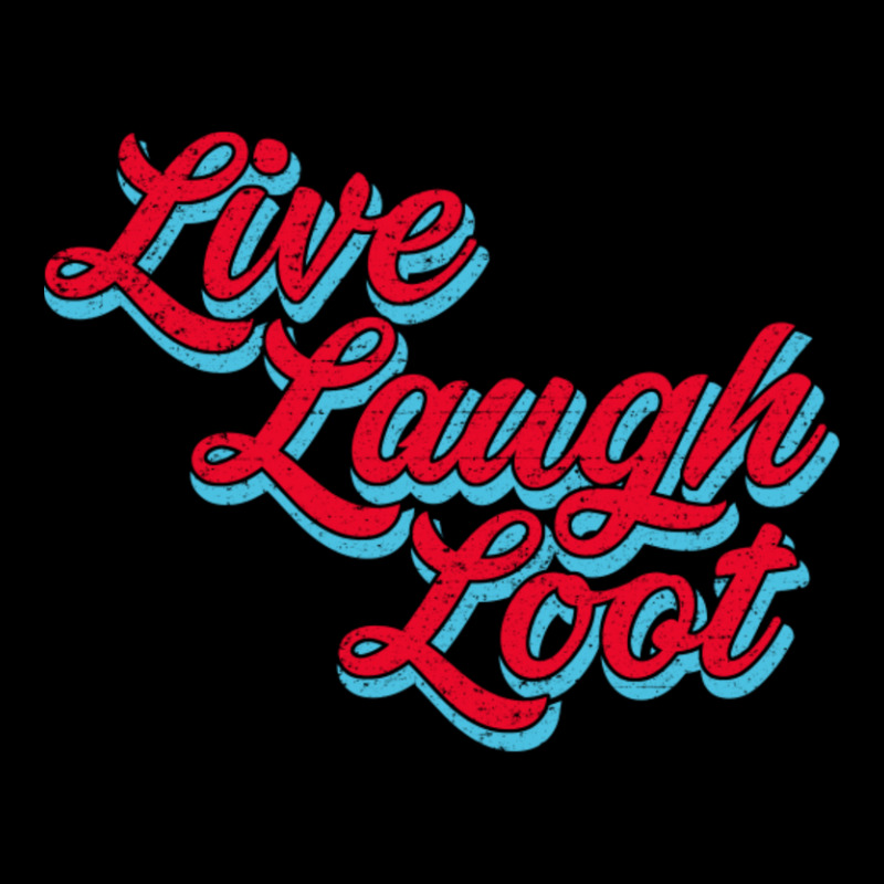 Live Laugh Loot (worn - Red Cyan) Adjustable Cap by Kuwannin528 | Artistshot