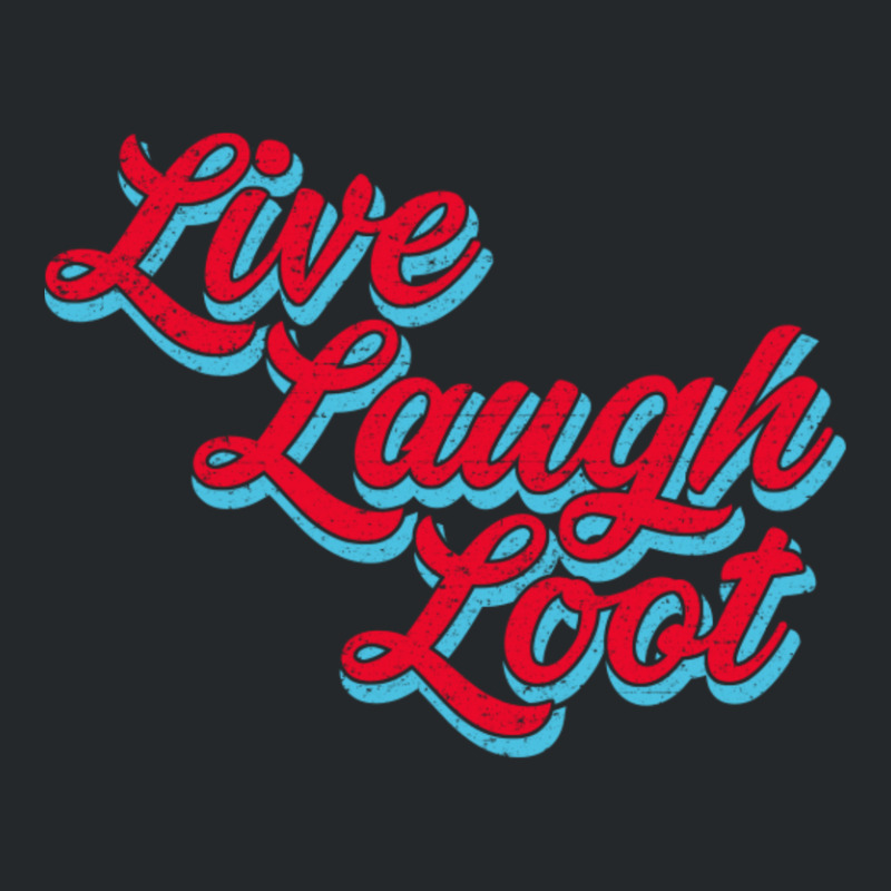 Live Laugh Loot (worn - Red Cyan) Crewneck Sweatshirt by Kuwannin528 | Artistshot