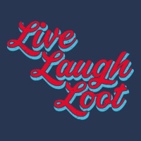 Live Laugh Loot (worn - Red Cyan) Ladies Denim Jacket | Artistshot