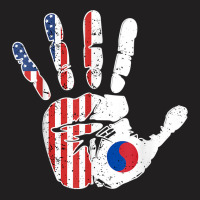 Usa South Korea Handprint Flag American Roots Proud Korean T-shirt | Artistshot