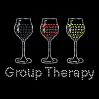 Woman Group Therapy Wine Glasses Rhinestone For Birthday Tank Top Kids Cap | Artistshot