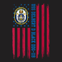 Uss Delbert D Black Ddg-119 American Flag Destroyer Ship T-shirt | Artistshot