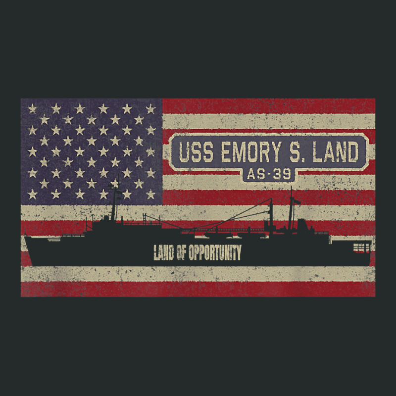 Uss Emory S. Land As-39 Submarine Tender Ship Usa Flag Women's Triblend Scoop T-shirt by ElliottHamacher | Artistshot