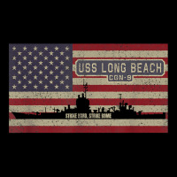 Uss Long Beach Cgn-9 Guided Missile Cruiser American Flag V-neck Tee | Artistshot