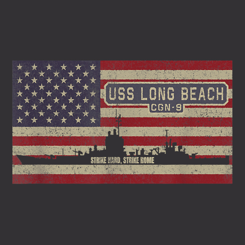 Uss Long Beach Cgn-9 Guided Missile Cruiser American Flag Vintage Short | Artistshot