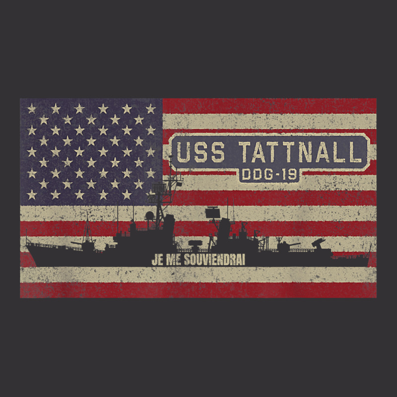 Uss Tattnall Ddg-19 Destroyer Ship Usa American Flag Vintage Hoodie | Artistshot