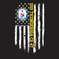 Uss Ticonderoga Cg-47 American Flag T-shirt | Artistshot