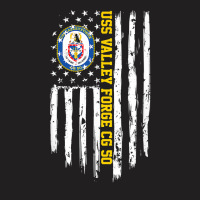 Uss Valley Forge Cg-50 American Flag T-shirt | Artistshot