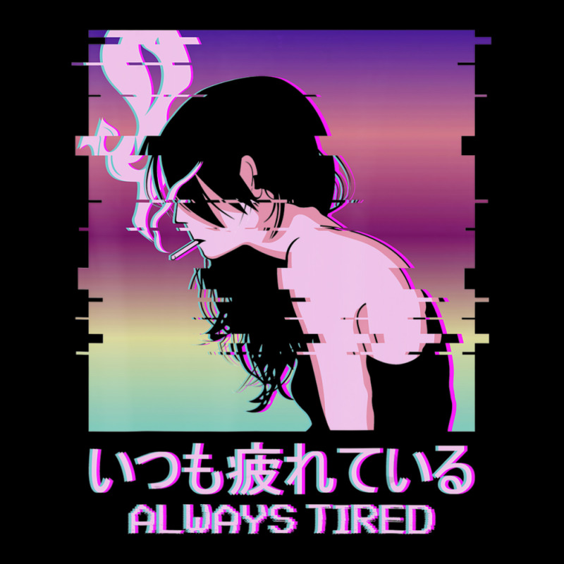 Always Tired Japan Vaporwave Alt Indie Aesthetic Anime Girl Adjustable Cap | Artistshot