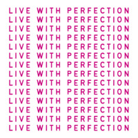 Live With Perfection Pink Typography Pattern Aesthetic Sticker | Artistshot