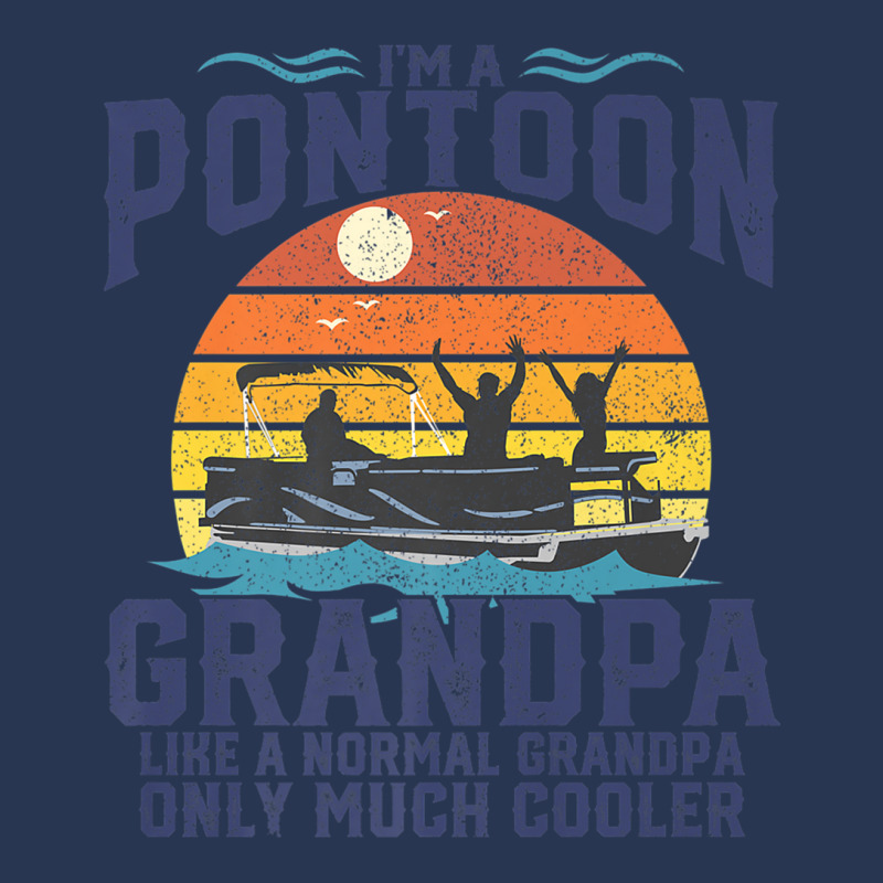 Mens Pontoon Grandpa Captain Retro Funny Boating Fathers Day Gift Prem Men Denim Jacket | Artistshot