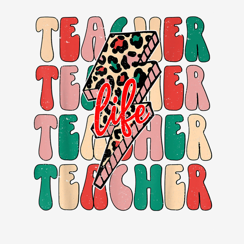 Teacher Christmas Shirt Lightning Bolt Leopard For Xmas T Shirt Adjustable Cap by cm-arts | Artistshot